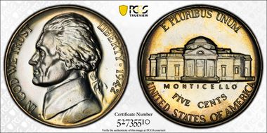 1942 5C Nickel PR68