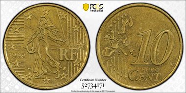 1999 € 0.10 MS63