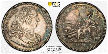 (1774-91) Jeton Feuardent-1136 Artillery and Engineering AU53