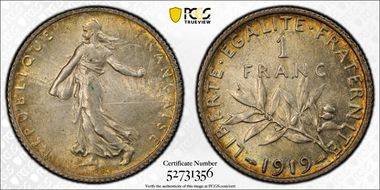 1919 1 Fr Gad-467 F-217 MS62