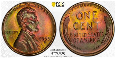 1955-S 1C MS66RB