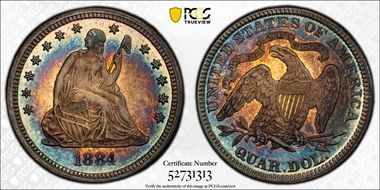 1884 25C MS66PL
