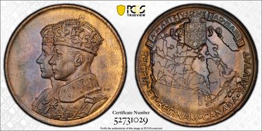 1939 Medal BHM-4394 AE 30mm Royal Visit to Canada MS65RB