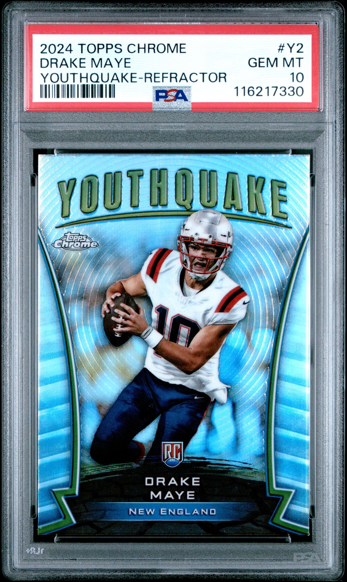 2024 Topps Chrome Youthquake Drake Maye #Y2 (Youthquake-Refractor) Gem Mt 10 front