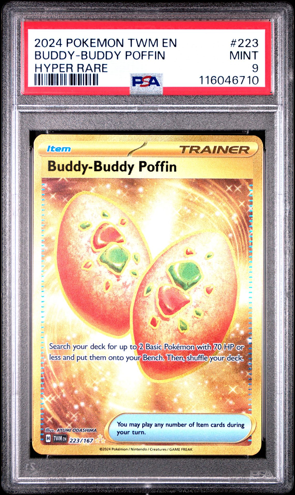 2024 Pokemon POKEMON TWM EN-TWILIGHT MASQUERADE HYPER RARE #223 Buddy-Buddy Poffin front