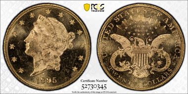 1895 $20 MS63PL