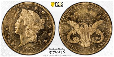 1895 $20 MS62PL