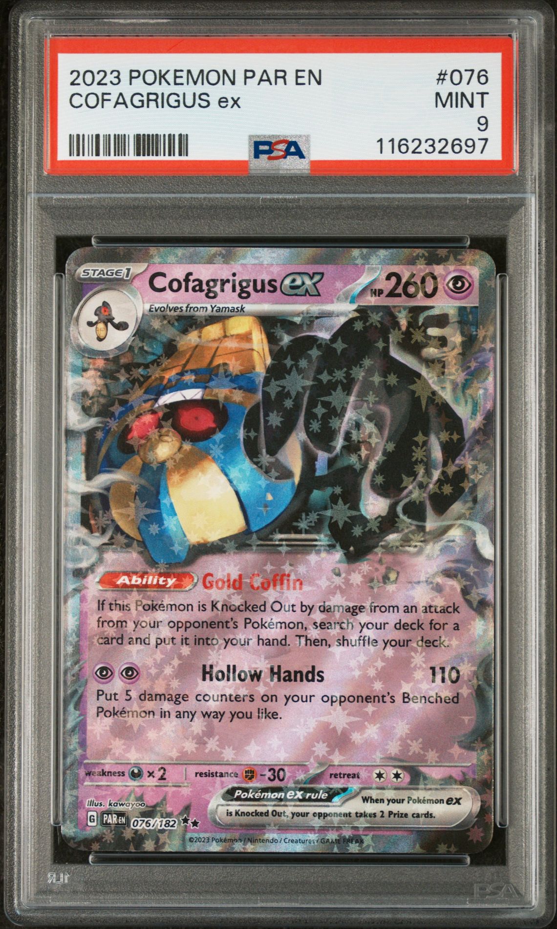 2023 Pokemon POKEMON PAR EN-PARADOX RIFT #076 Cofagrigus Ex front