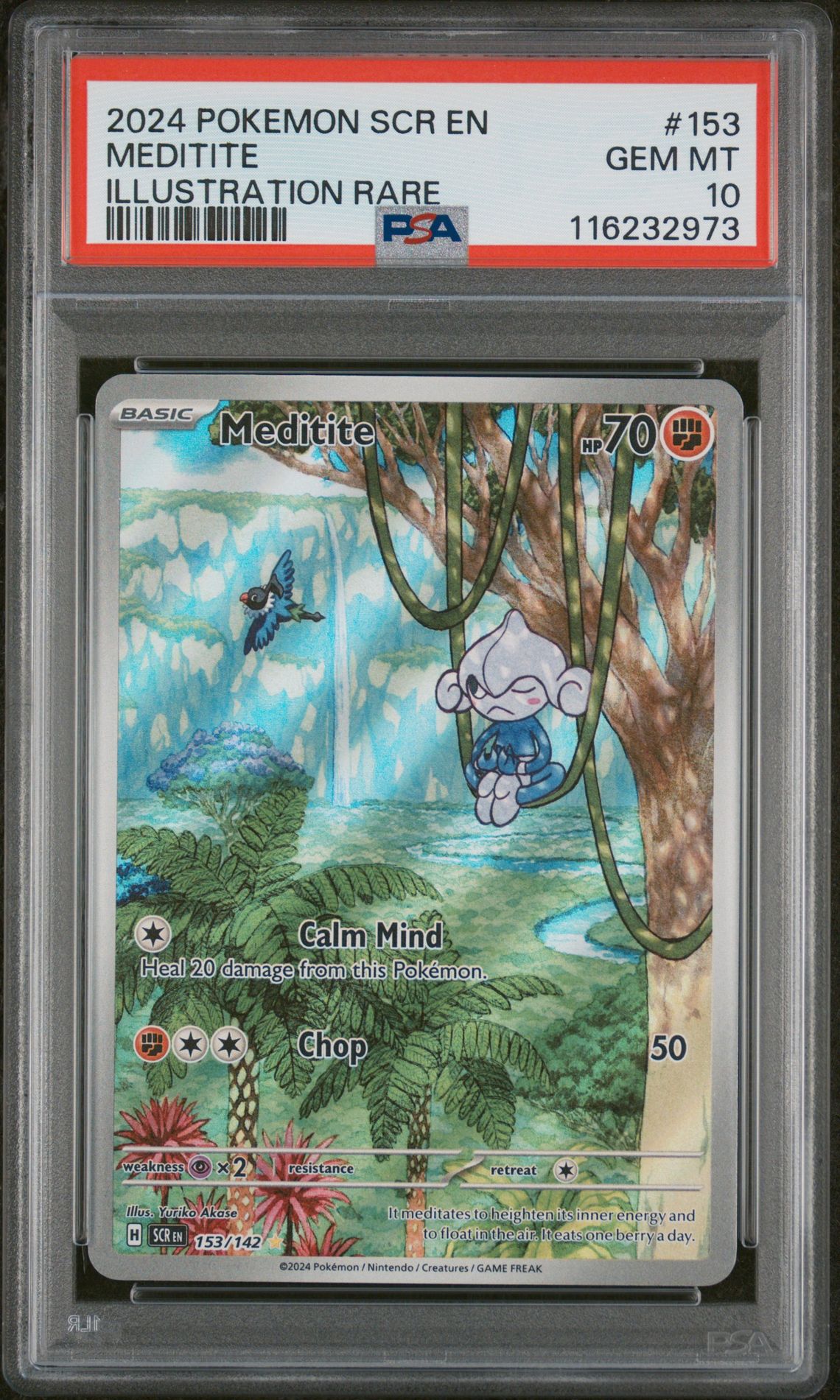 2024 Pokemon POKEMON SCR EN-STELLAR CROWN ILLUSTRATION RARE #153 Meditite front