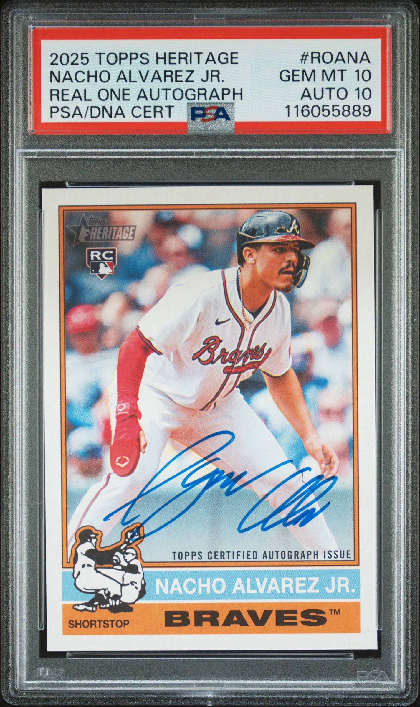 2025 Topps Heritage Real One Autographs Nacho Alvarez Jr. #ROANA PSA 10 Auto 10