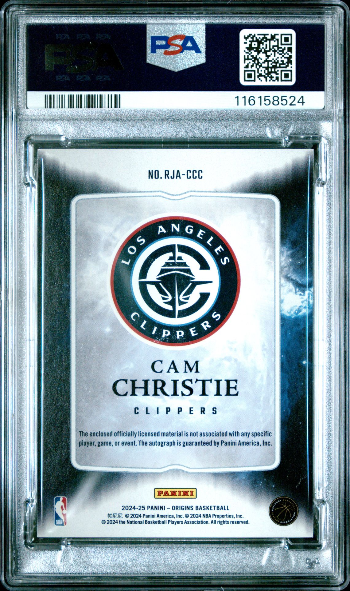 2024 Panini Origins Rookie Jersey Autographs Cam Christie #Rjaccc (Rookie Jsy Auto-Purple Fotl) Mint 9 back