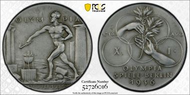 1936 Medal  Kienast-520 Zn MS63