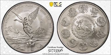2000-Mo Onza Libertad Ag MS69