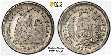 1874-YJ Dinero KM-190 MS66