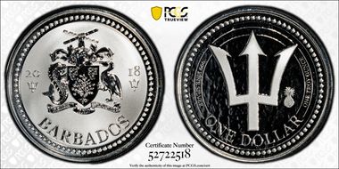 2018 $1 Trident MS69