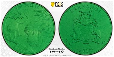 2017 $1 Green Monkey Ti MS70