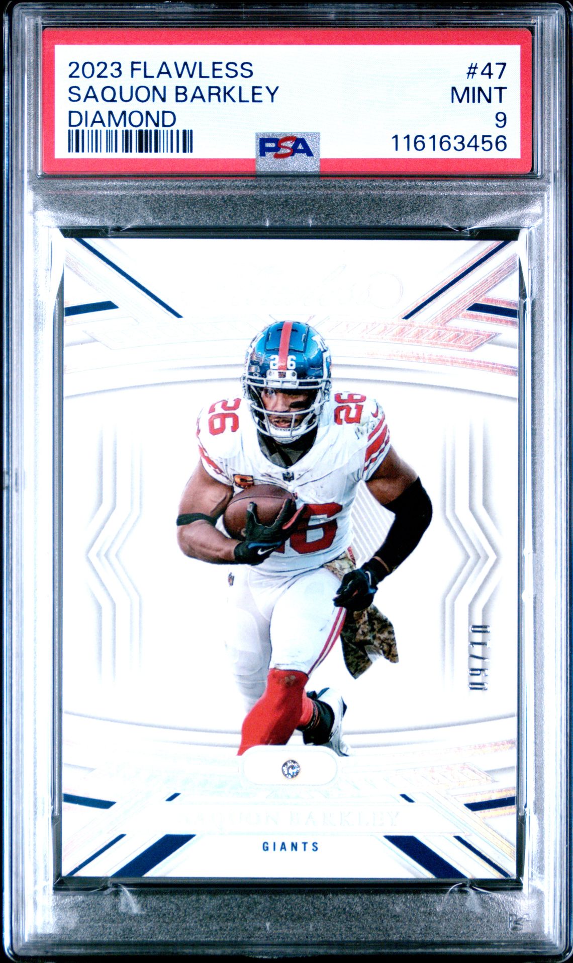 2023 Panini Flawless Saquon Barkley #47 (Diamond) Mint 9 front