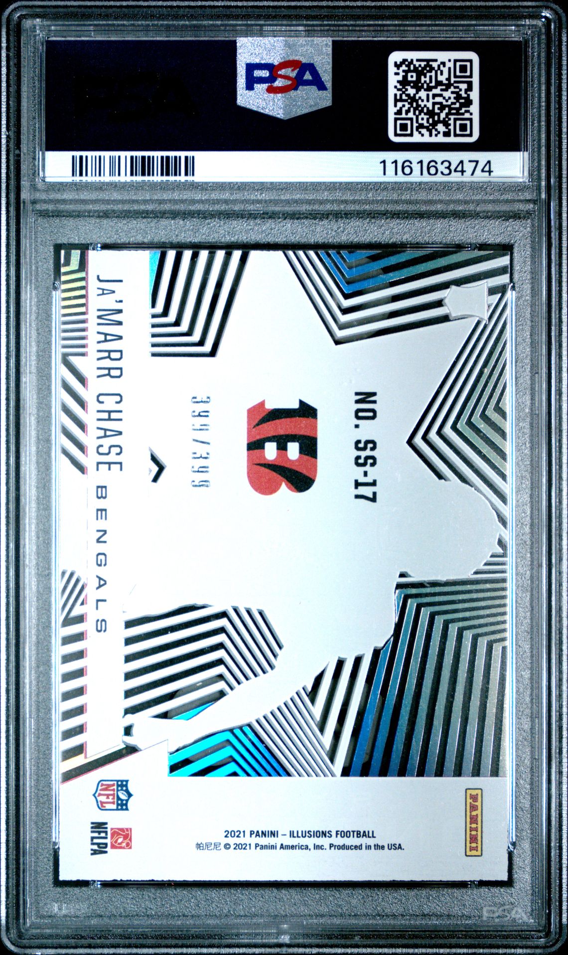 2021 Panini Illusions Shining Stars Ja’marr Chase #Ss-17 (Shining Stars-Pink) Mint 9 back