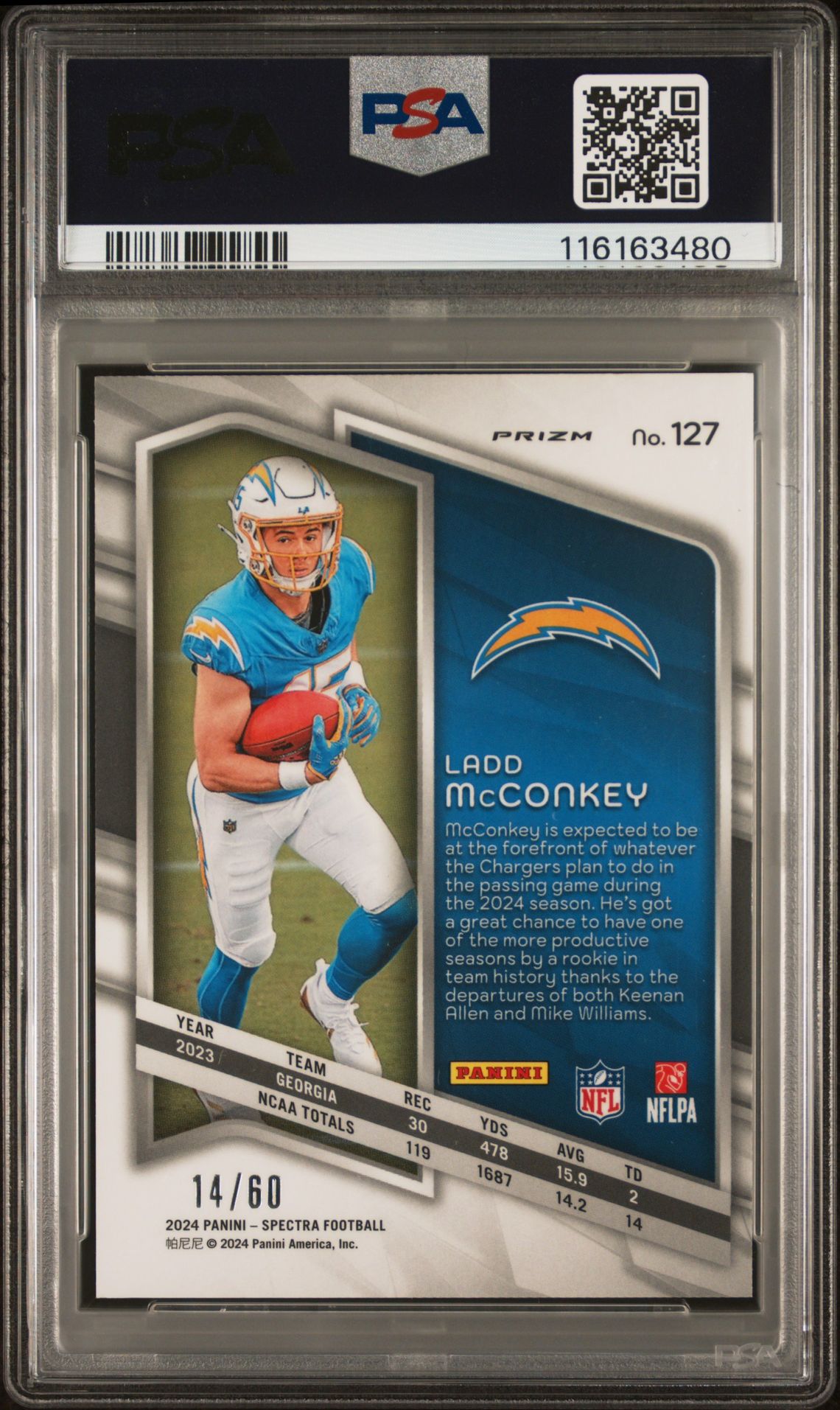 2024 Panini Spectra Ladd Mcconkey #127 (Interstellar) Mint 9 back