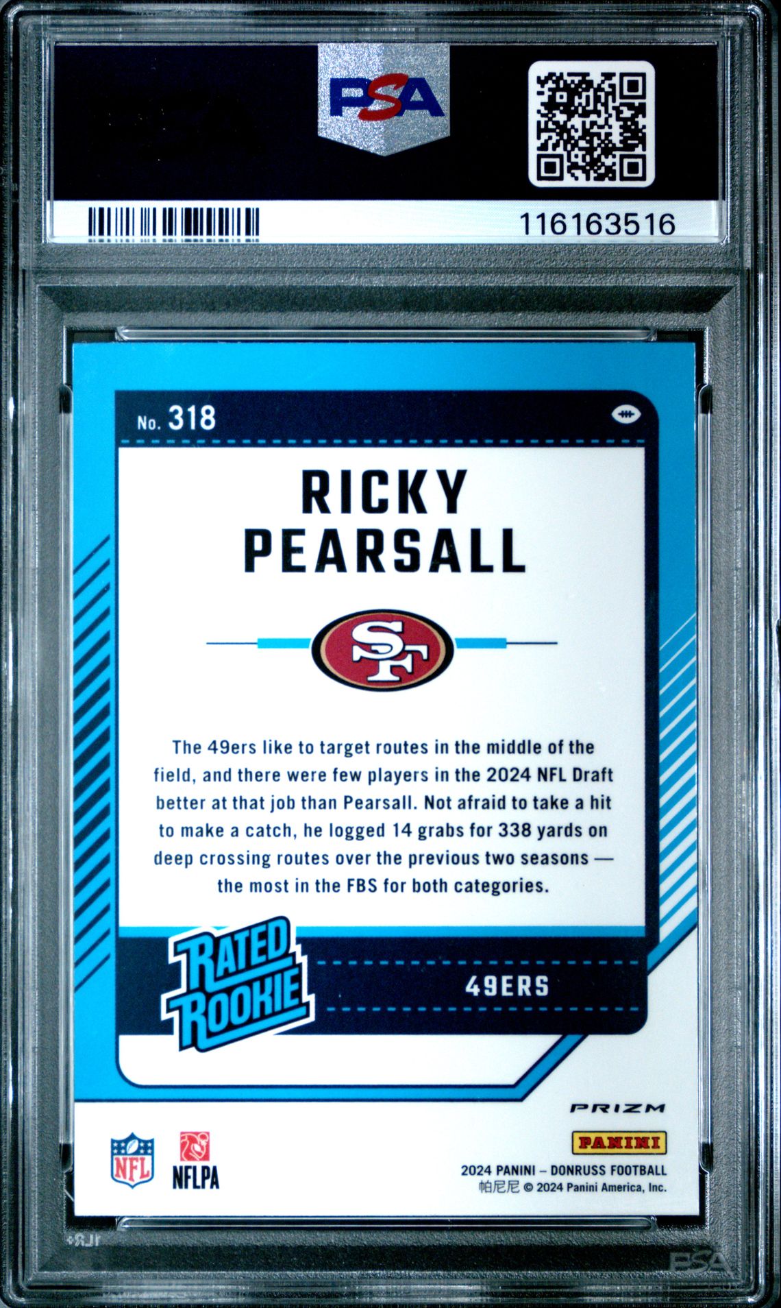 2024 Panini Donruss Ricky Pearsall #318 (Optic Preview-Red Pandora) Mint 9 back