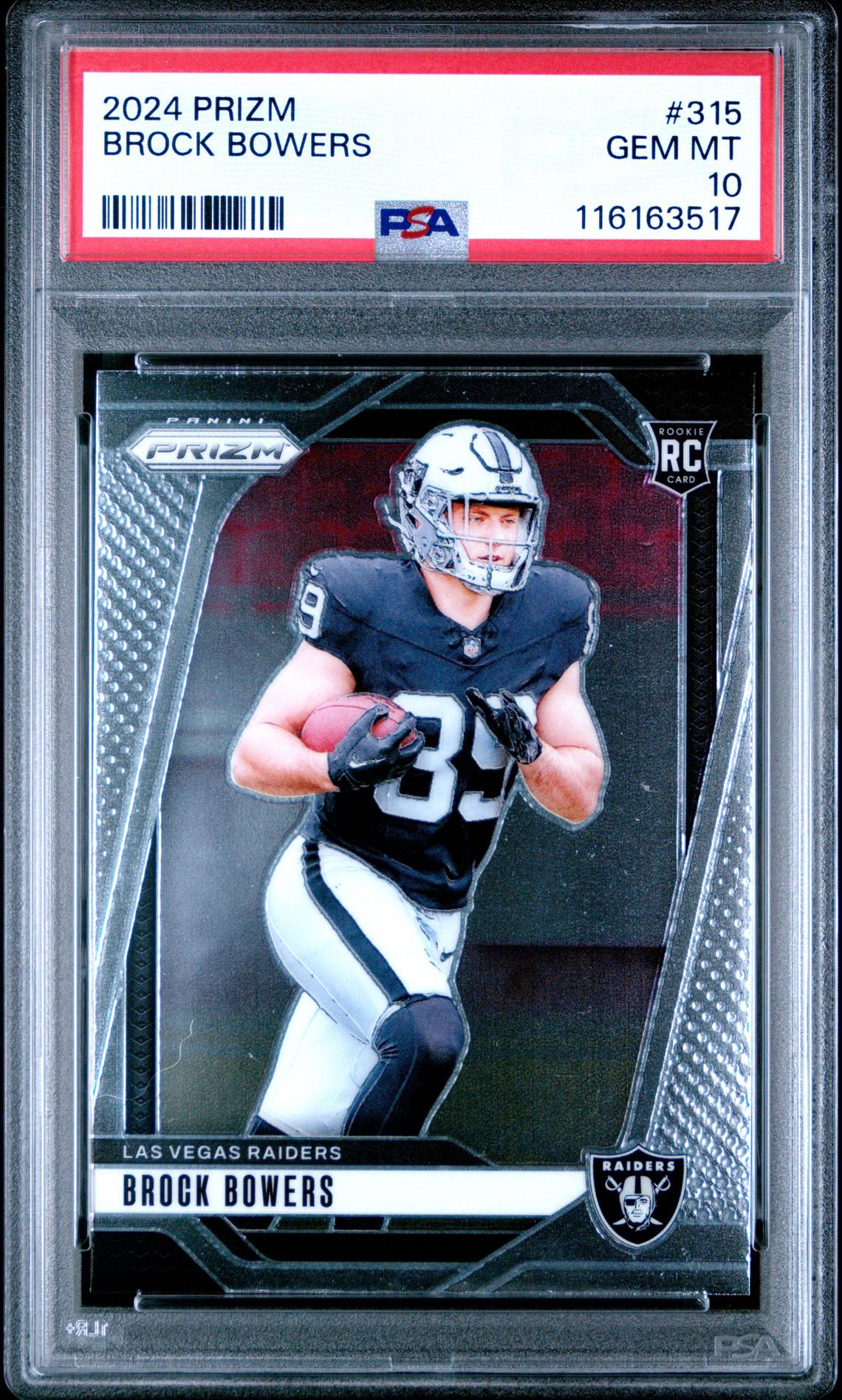 2024 Panini Prizm Brock Bowers #315 Gem Mt 10 front