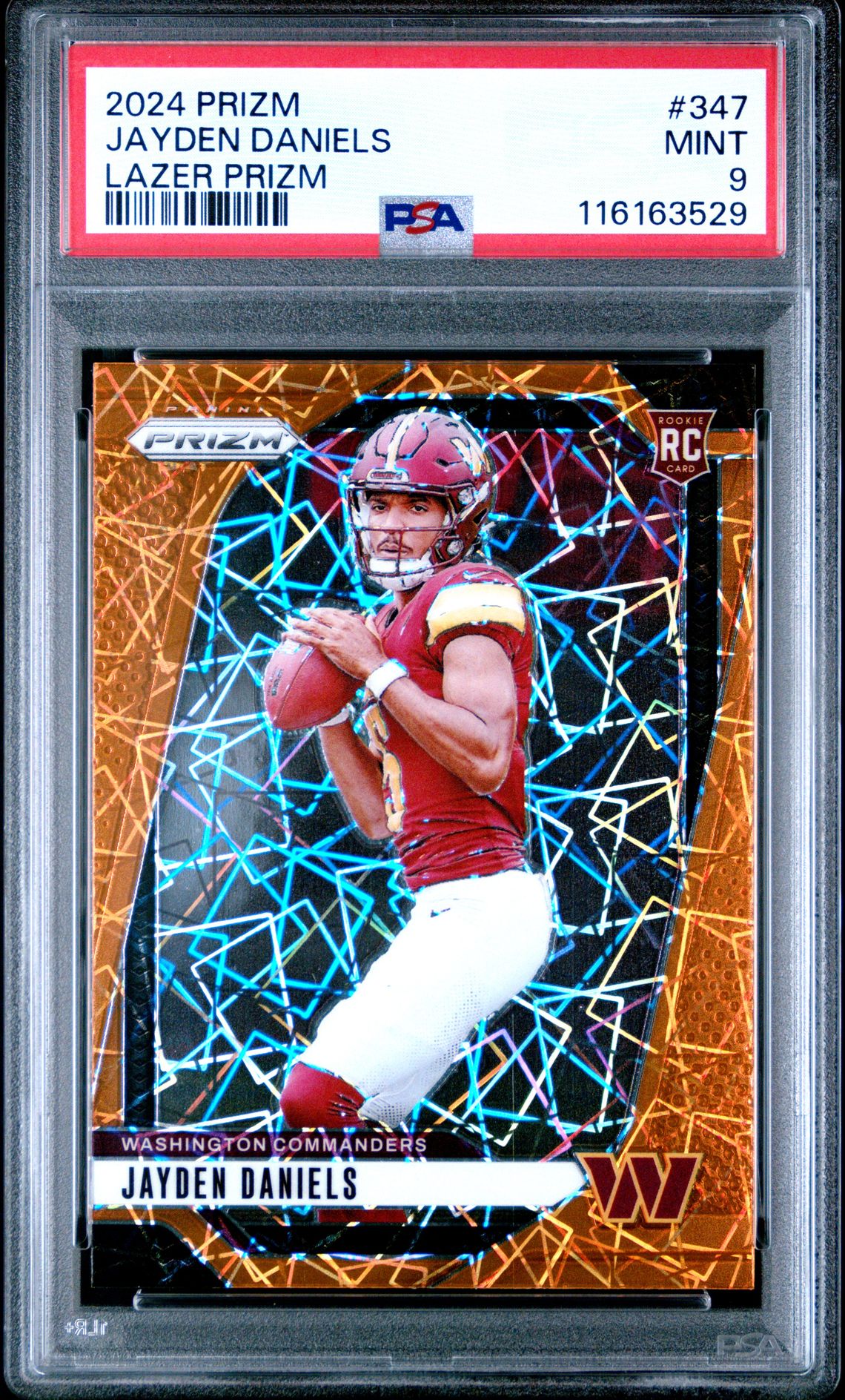 2024 Panini Prizm Jayden Daniels #347 (Lazer Prizm) Mint 9 front