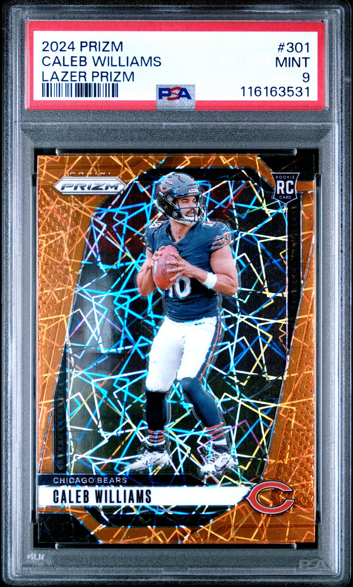 2024 Panini Prizm Caleb Williams #301 (Lazer Prizm) Mint 9 front