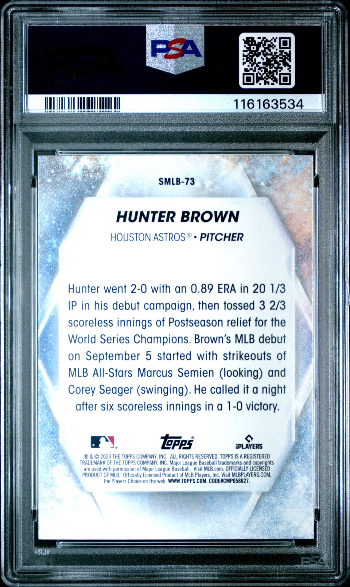 2023 Topps Stars Of Mlb Hunter Brown #Smlb73 (Update) Mint 9 back