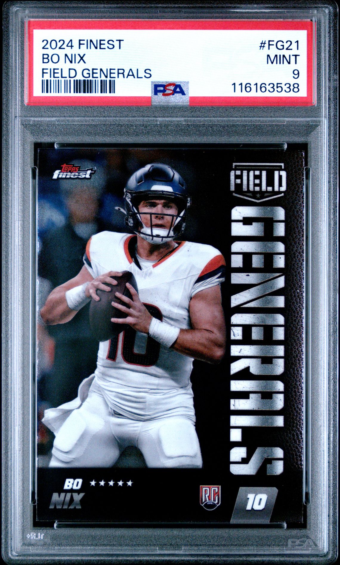 2024 Topps Finest Field Generals Bo Nix #Fg21 Mint 9 front