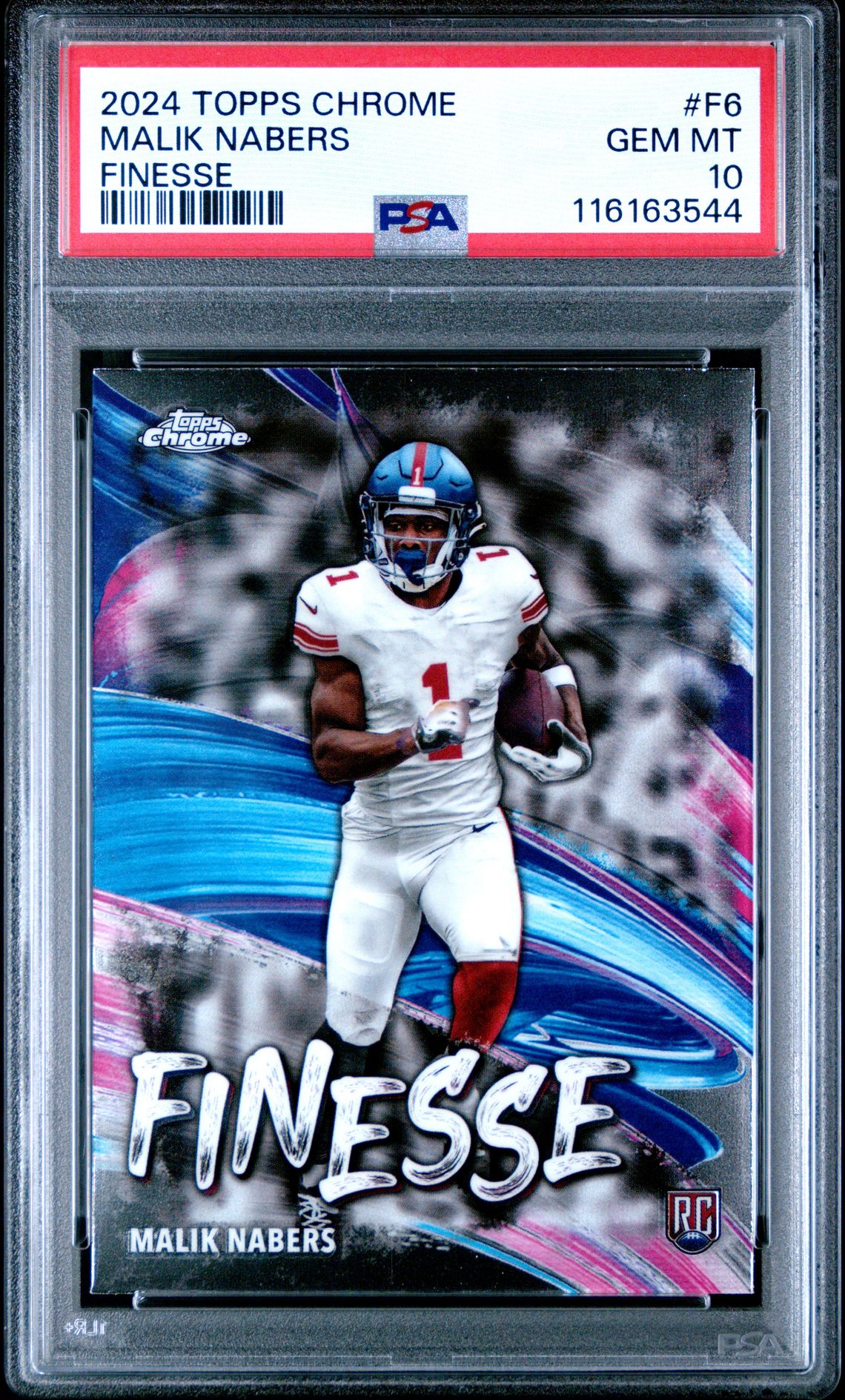 2024 Topps Chrome Finesse Malik Nabers #F6 Gem Mt 10 front