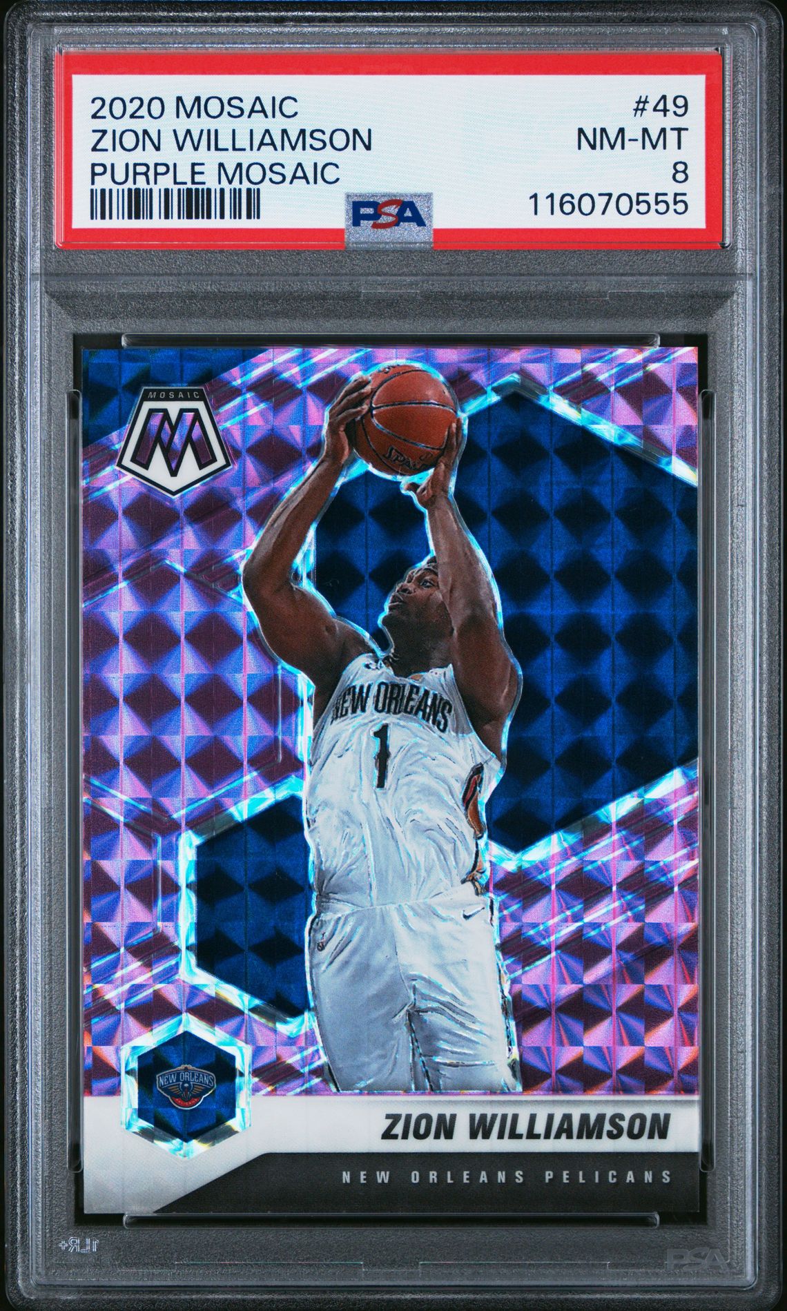 2020 Panini PANINI MOSAIC PURPLE MOSAIC #49 Zion Williamson front