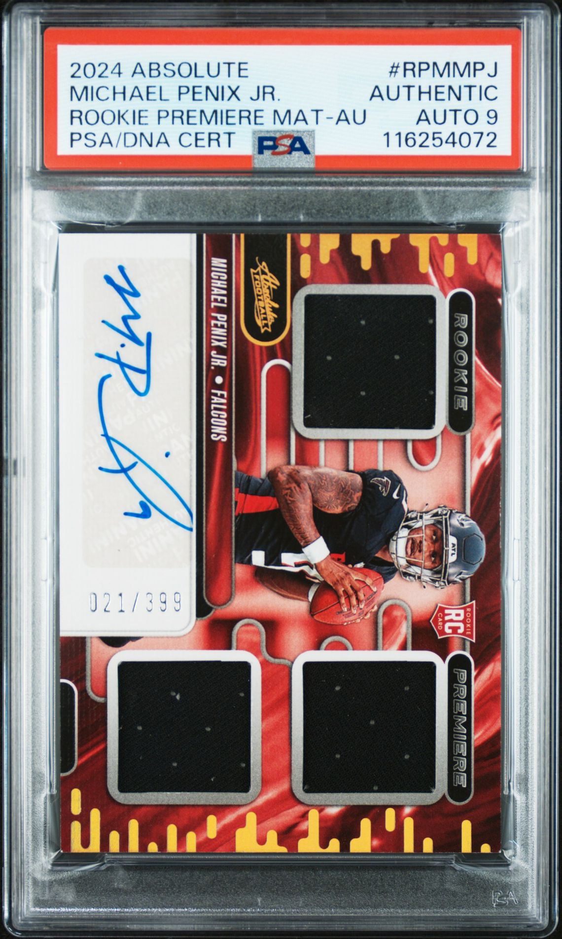 2024 Panini PANINI ABSOLUTE ROOKIE PREMIERE MATERIALS AU #RPMMPJ Michael Penix Jr. front