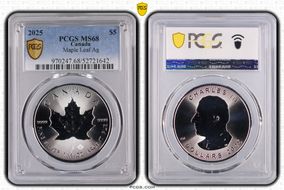 2025 $5 Maple Leaf Ag MS68
