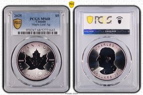 2025 $5 Maple Leaf Ag MS68