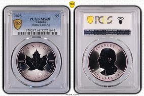 2025 $5 Maple Leaf Ag MS68