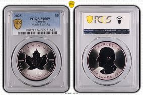 2025 $5 Maple Leaf Ag MS69