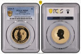 2025-P $1 Lest We Forget Al-Br MS69