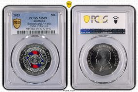 2025 50C Honours and Awards CuNi Colorized MS69