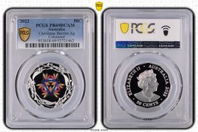 2022 50C Christmas Beetles Colorized  Ag PR69DCAM