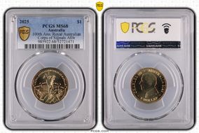 2025 $1 100th Ann. Royal Australian Corps of Signals AlBr MS68