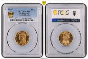 1897 10 G Toothed Border KM-118  Au MS64