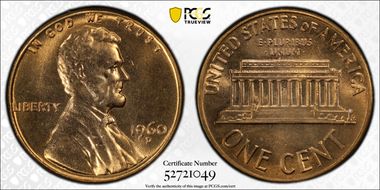 1960-D 1C Large Date MS66+ RD