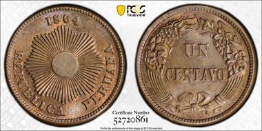 1864 1C MS65