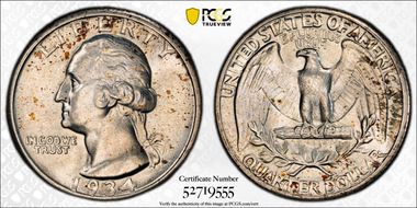 1934 25C Heavy Motto MS66