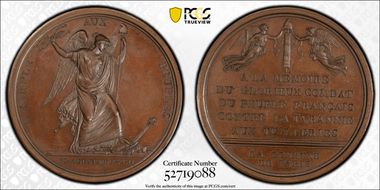 "1792" Medal Hennin-363 Bronzed Cu, Main MS64