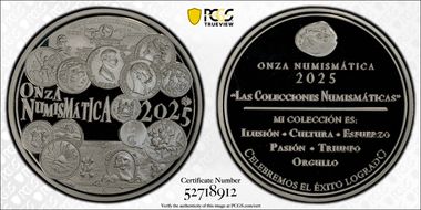 2025 Medal Onza Numismatica Ag PR69DCAM