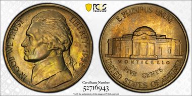 1938-D 5C Jefferson MS66FS