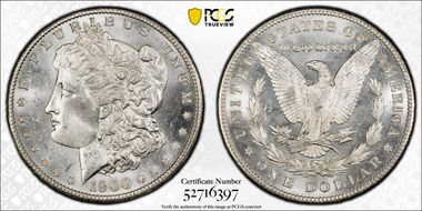 1900 $1 VAM 16, Two Olive Rev MS64