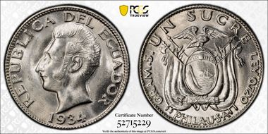 1934 Sucre Phila-USA MS66
