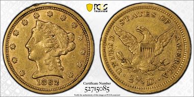 1862 $2.50 XF45